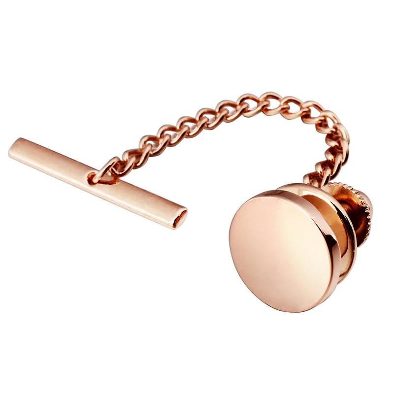 Silver and Gold Optins HAWSON Mens Black Tie Tack with Chain