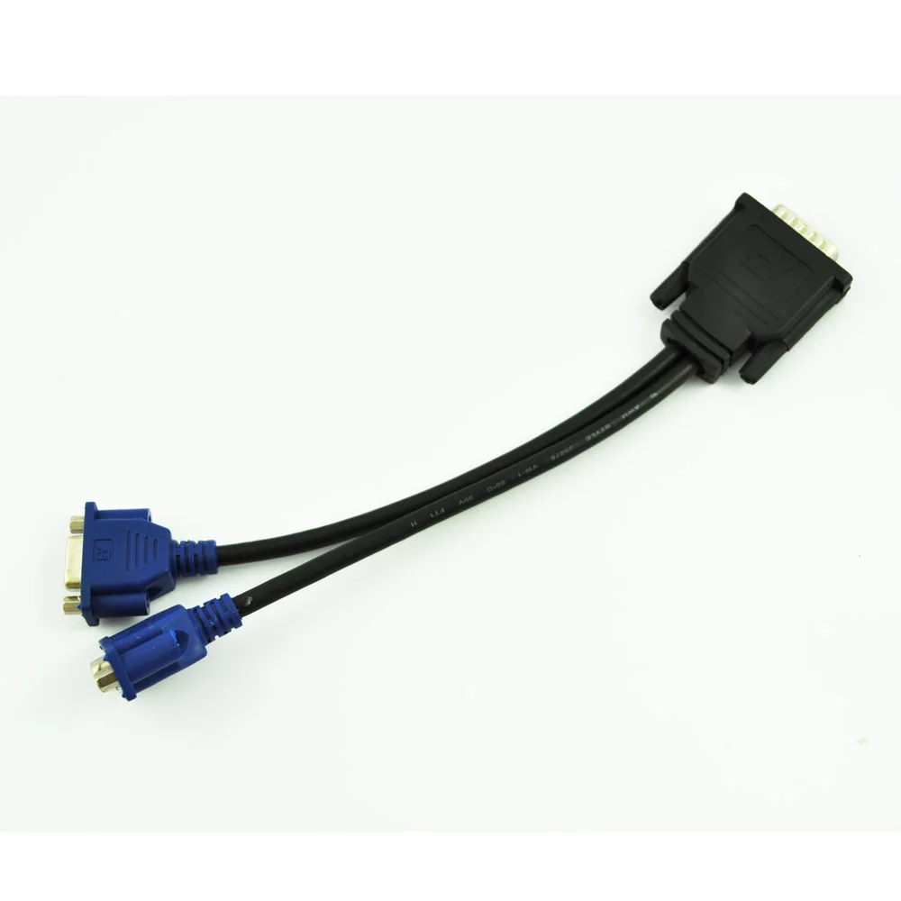 

DSHA New Hot New 3.5cm / 5.3" DMS-59 Pin to 2 Dual VGA 15 Pin Female Splitter Adapter Cable