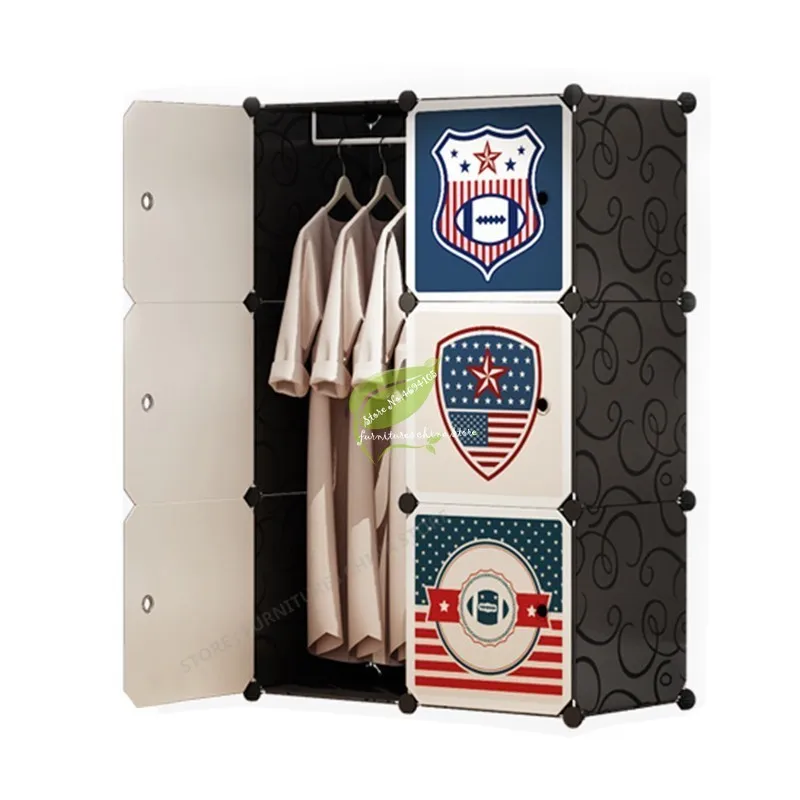 Multifunction Plastic Storage Cabinet Wardrobe font b Closet b font Assembly Simple and Easy Folded Dotomy