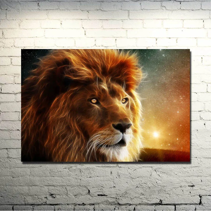 Popigist Liar Hewan Lion King Hewan Art Silk Cetak Poster 13x20