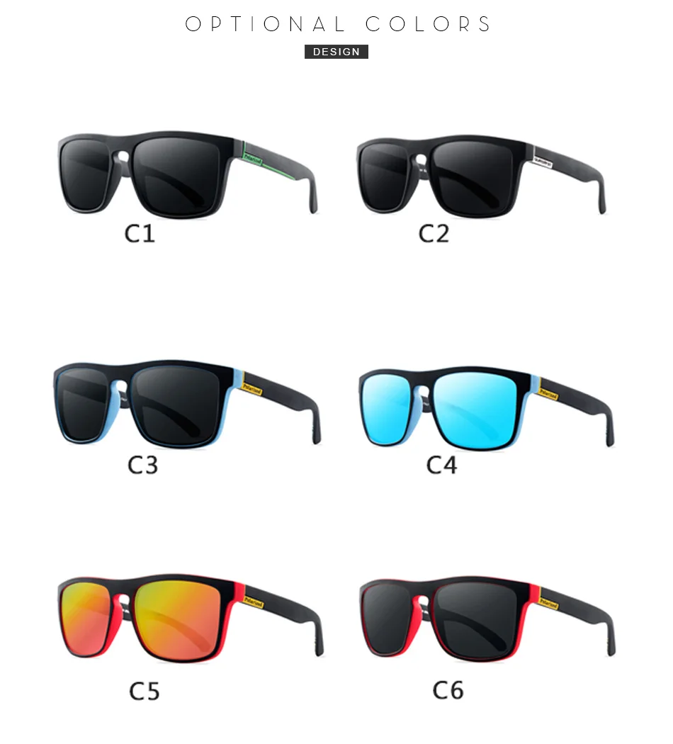 Поляризационные солнцезащитные очки, мужские солнцезащитные очки, мужские очки для вождения, квадратные мужские солнцезащитные очки, мужские спортивные стекла, универсальные зеркальные очки с брендом