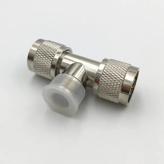 1Pcs Brass N Female Plug to 2 X N Male Jack 3 Way T Type Splitter RF Coax Adapter Connector High Quality