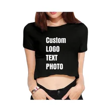 Индивидуальная женская футболка с коротким рукавом, топы с принтом логотипа/текста/фото
