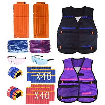 

Kids Boys Tactical Equipment Protective Glasses Quick Reload Bullet Clips Wristbands Masks Refill Darts Gun Shooting Toy