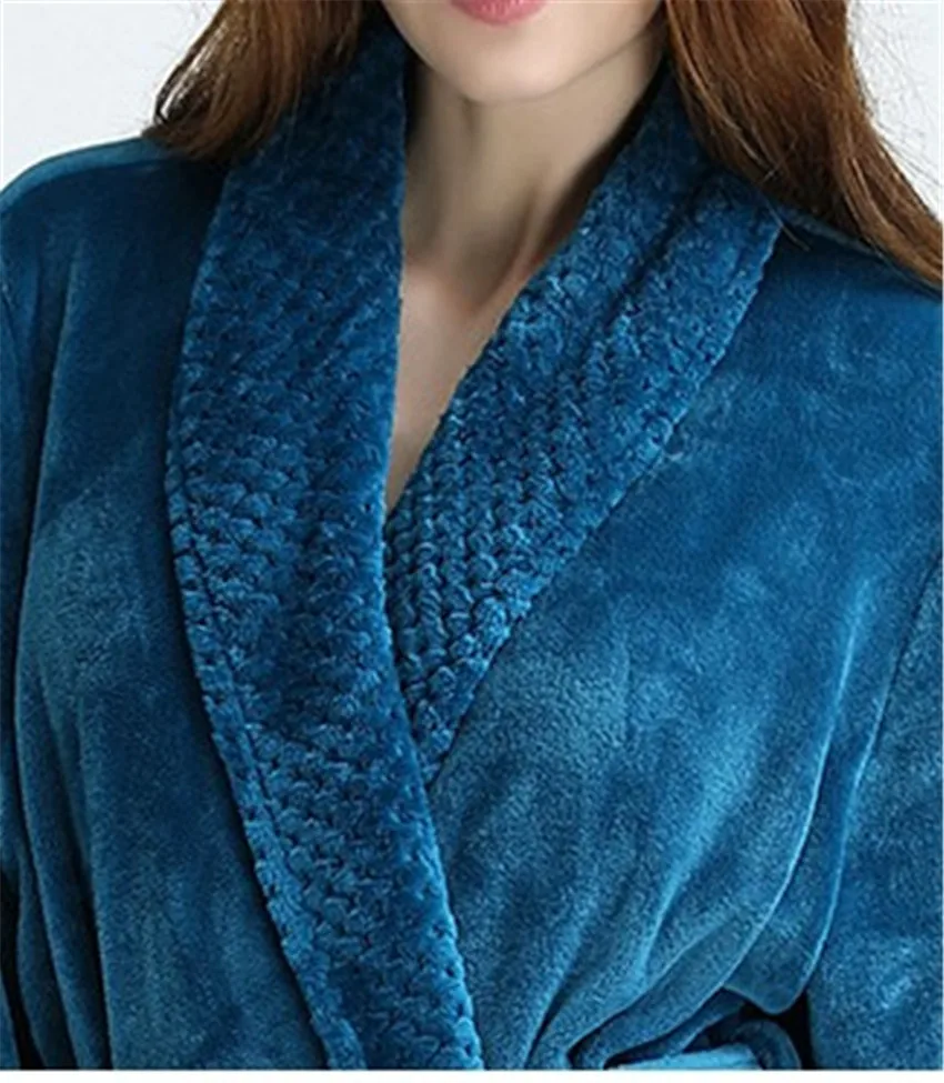 ZHUO MO High quality flannel Bath Robe Man woman towel Bathrobe Velvet Pajamas Body Spa Bath Super Absorbent for home Bath Gown
