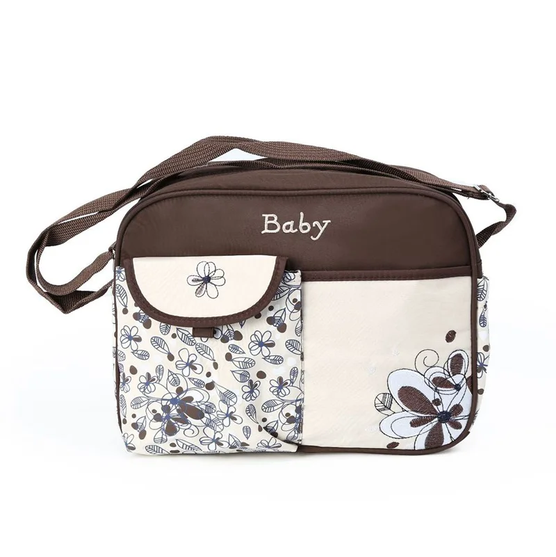 MOTOHOOD Baby Changing Nappy Diaper Bag Fashion Flower Printing  Women Stroller Tote Bag Mother Bag Organizer Portable   (4)