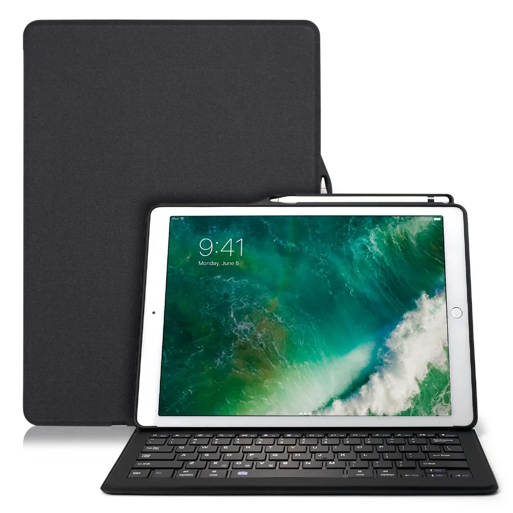 Para iPad Air, iPad Pro 10,5 caso Bluethooh teclado inteligente dormir Folio cubierta lápiz titular casos para iPad Air, iPad Pro 10,5 A1701 A1709 A1852 - 6