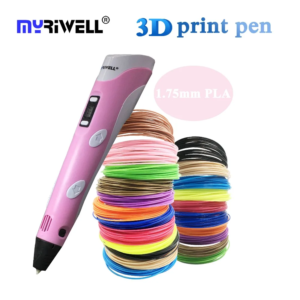 

3D pen myriwell 2nd generation RP-100B LCD display screen 100m/200m 1.75mm pla filament kids diy 3d printing pen christmas gift