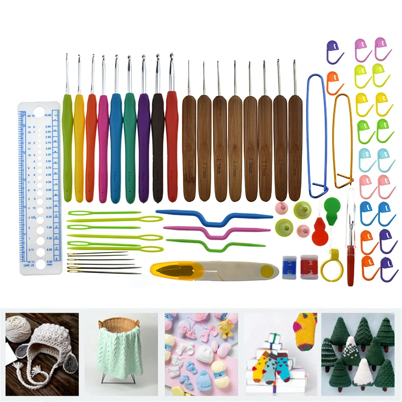 KOKONI-Crochet-Hook-Set-With-Blue-Case-Knitting-Sewing-Needles-Full-Set-Knit-Gauge-Scissors-Stitch