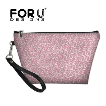 

FORUDESIGNS Pillow Women PU Cosmetic Case Waterproof Ladies Handbag Necessity Kit Toiletry Mini Cartoon Bear Print Makeup Boxes
