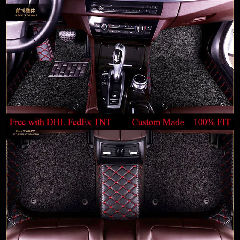 

OLPAY Car Floor Mats For Toyota Rav4 4Runner Hilux Highlander Corolla Camry Auris Prius Avensis Alphard Double Layer Foot Pads