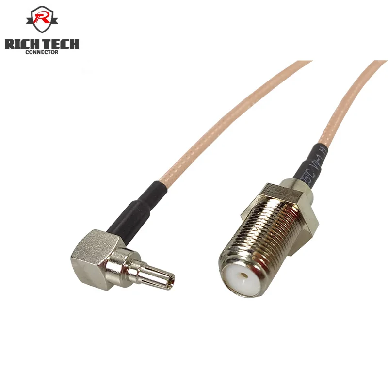 

Customize CRC9 Coaxial RF Cable 3G HUAWEI MODEM Extension Cable CRC9 Right Angle to F Female Jumper With Cable RG316 15cm(6")