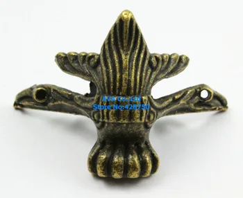 

4 Pieces Antique Brass Jewelry Box Feet Animal Box Leg 61x41mm