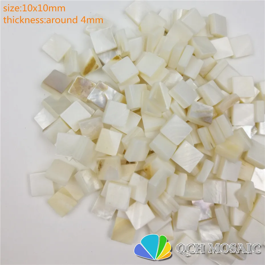 White Freshwater Shell Mother of Pearl Square for Jewelry Making DIY Fashion Earrings Necklaces Material 10x10mm Chip size | Обустройство