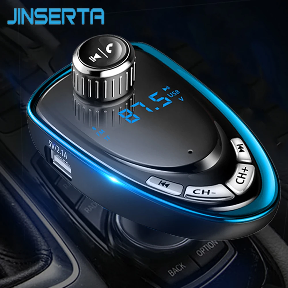

JINSERTA Bluetooth Car MP3 Player Wireless FM Transmitter Modulator Radio Adapter USB Charger AUX TF USB disk Reader