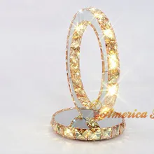 Глаукома/Янтарная лампа, украшенная двойной стол для ночника, Хрустальная настольная лампа, AC: 220 В