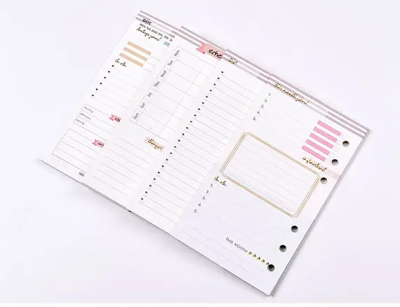 a5 planner insert a6 printed inserts monthly inserts schedule to