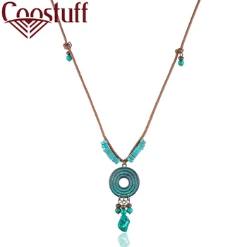 

Jewelry For Women Long Necklace Original Design Green Nature Stone Pendants Female Suspension Decoration Accessories Wholesale