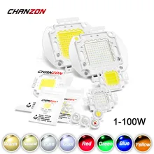 Chip de LED de alta potência, quente, frio, branco, vermelho, verde, azul, amarelo, SMD, miçanga de luz, 1 W, 3 W, 5 W, 10 W, 20 W, 30 W, 50 W, 100 W