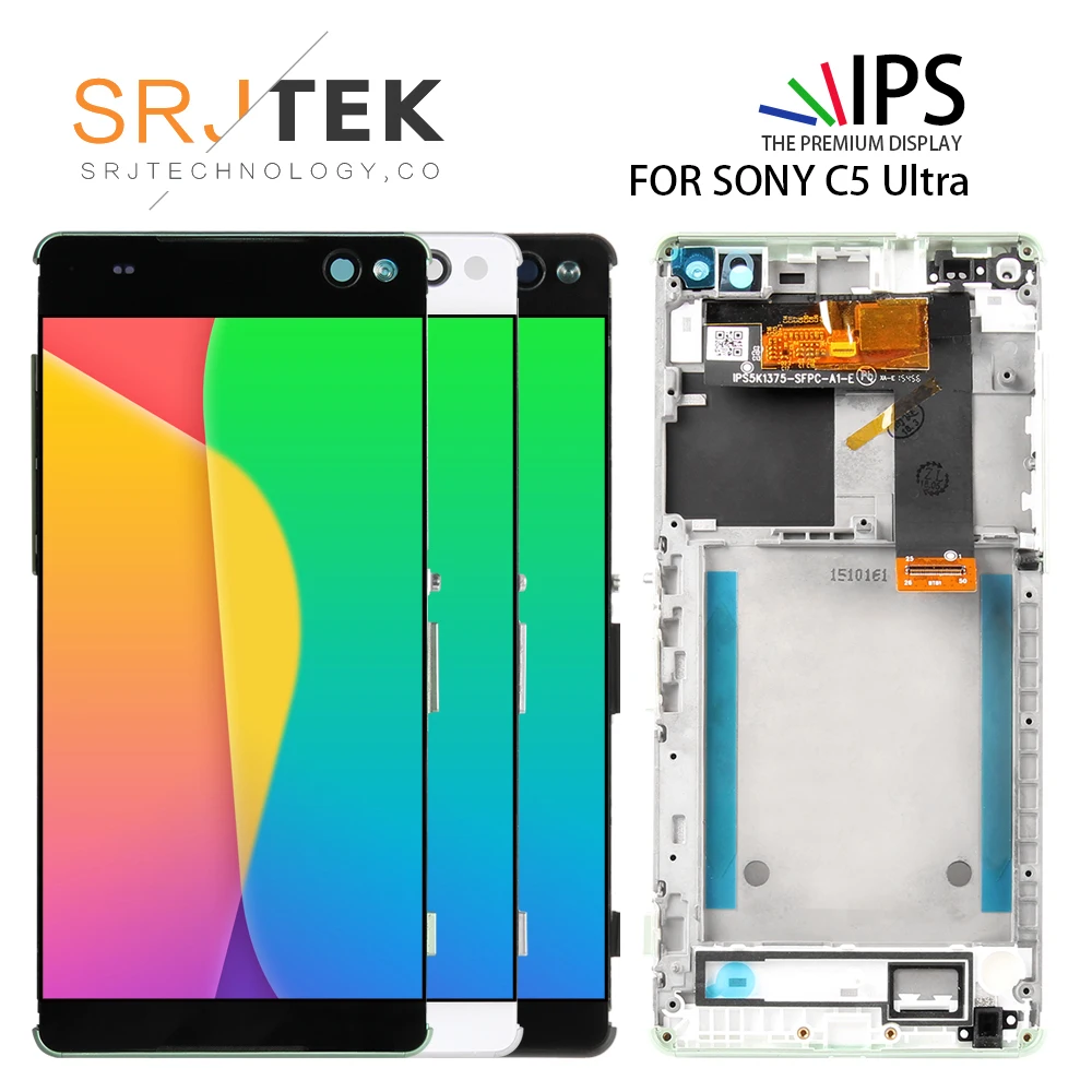 

Srjtek 6.0" inch For SONY Xperia C5 E5506 E5533 E5563 E5553 LCD Touch Screen Digitizer For SONY Xperia C5 Ultra Display Screen