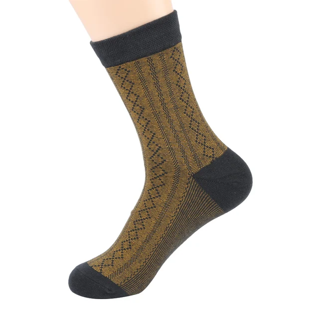 OUR MODE fashion vintage diamond lattice patterns business cotton socks