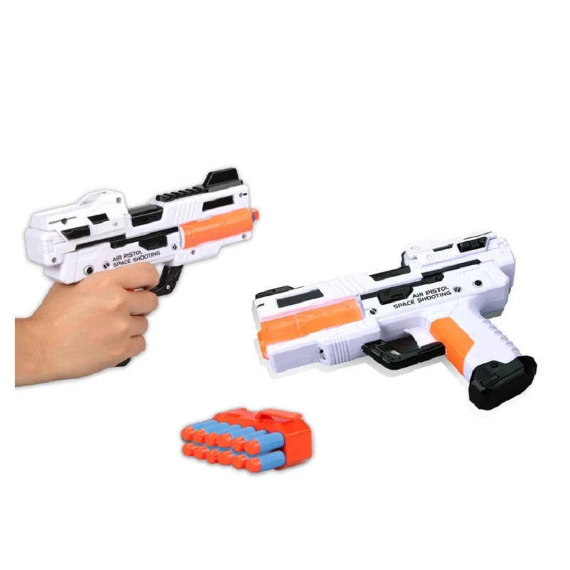 1 Piece Far Range Plastic Space Gun Pistol Toy Guns Air Soft Bullets