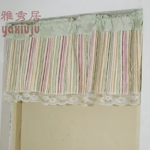 Цветные полосатые кружевные кофейные Короткие Занавески для кухни для гостиной занавески в спальню 40*130 см по индивидуальному заказу