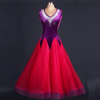 kids competition standard dance dress Tango standard waltz flamenco purple red sexy dresses children girls adult skirts kleed