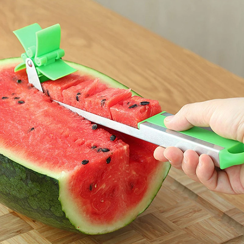 

Popular Stainless Steel Plastic 1PC High Quality Cutting Watermelon Multifunctional Hot Sale Watermelon Cutter Windmill Shape