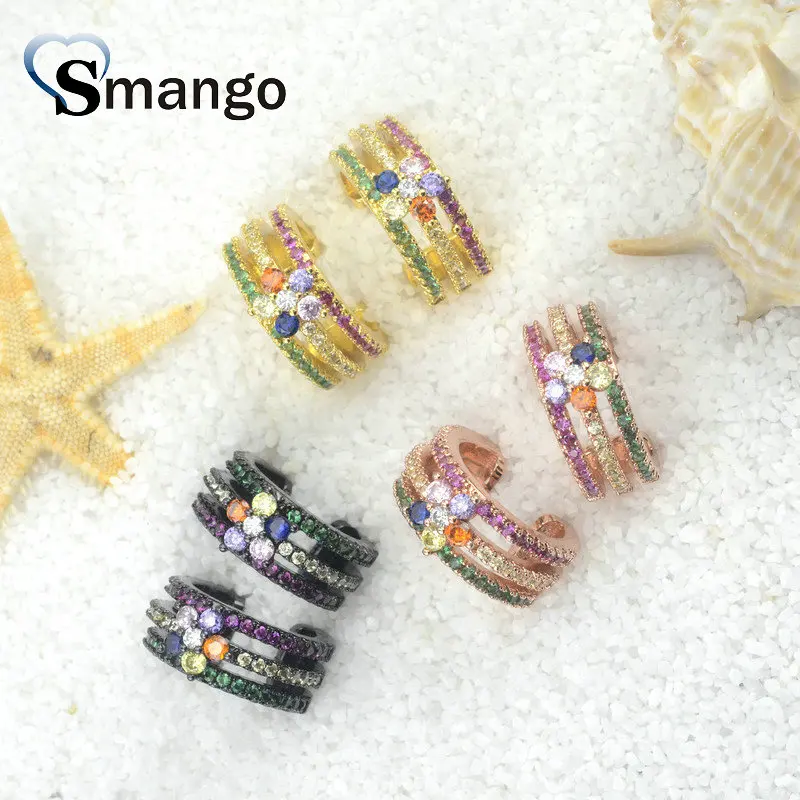 

5 Pairs,Fashion Jewelry ,The Flower Shape, Top Quality Gold Plating Ear Clip for Women Fashion Design, 3Color,Can Wholesale