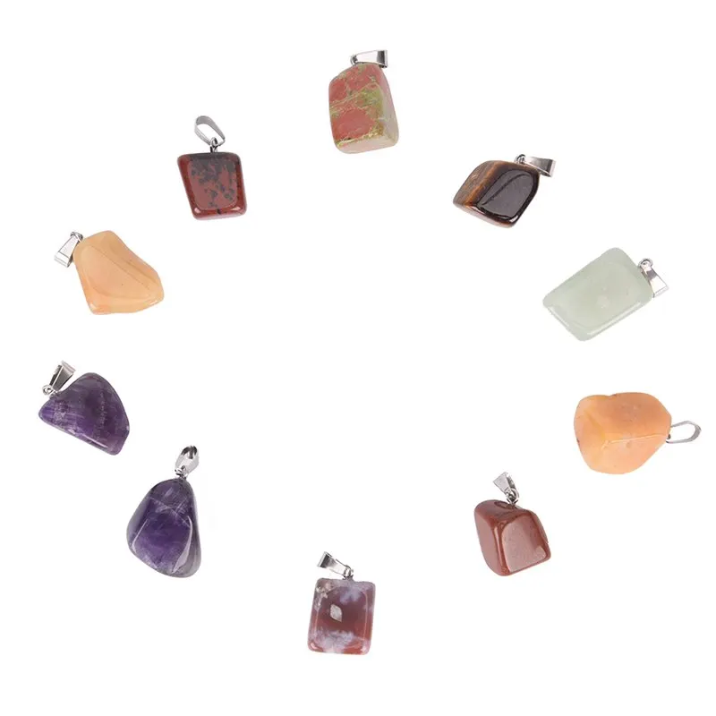 Randomly 1pc Assorted Natural Stone Pendants Fashion Point Charms For Bracelet Necklace Charm Women Jewelry Hot Sale | Украшения и