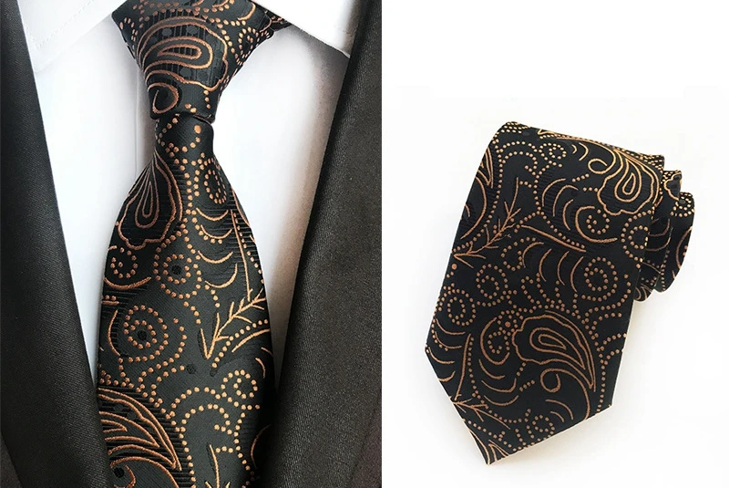 Мужской галстук с узором "огурцы" шелковый галстук 8 см Модный классический цветок/галстук с цветочным рисунком для мужчин Бизнес Свадебная