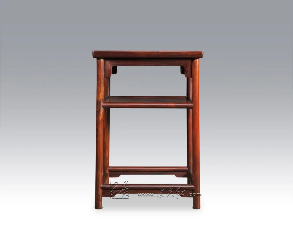Китайский маленький чайный столик с круглыми ножками и прямыми ножками с прослойкой мебель для гостиной Бирма палисандр классический низкий стол
