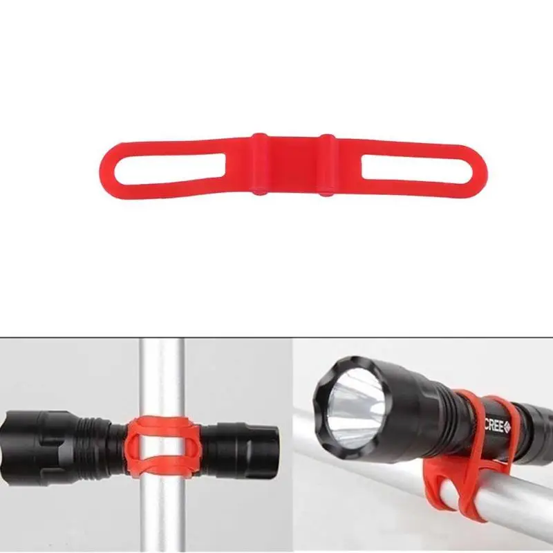 Discount High Stretch Bike Front Light Holder Silicone Strap Bicycle Handlebar Fixing Flashlight Torch Bands Elastic Bandage 1