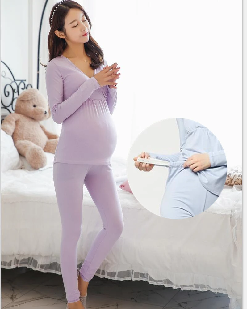 Грудное вскармливание Пижама для кормления грудью, одежда для сна для женщин по беременности и родам пижамный комплект ночное белье Одежда для беременных женщин