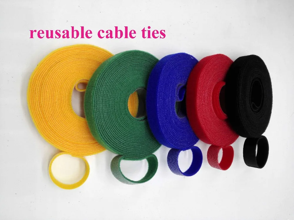 2rolls 10mm*5M(width*length) Reusable Cable Ties back to back magic tie