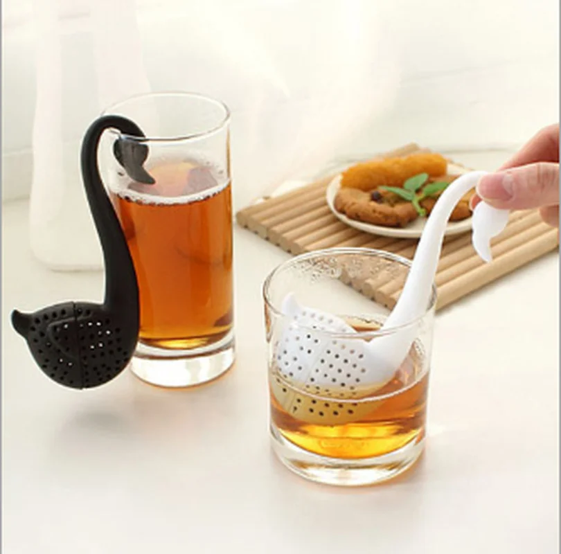 New Nolvety Gift Swan Spoon Tea Strainer Infuser Teaspoon Filter