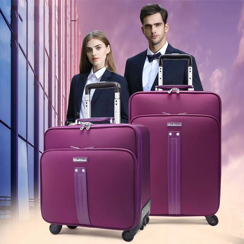 

LeTrend Oxford Rolling Luggage Spinner Women Trolley 24 inch large capacity Suitcase Wheels 16 inch Cabin Travel Bags Trunk