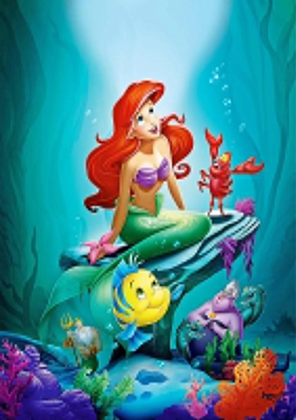 

The Little Mermaid Poster Kids Movie Ariel Flounder SILK POSTER 24X36INCHS
