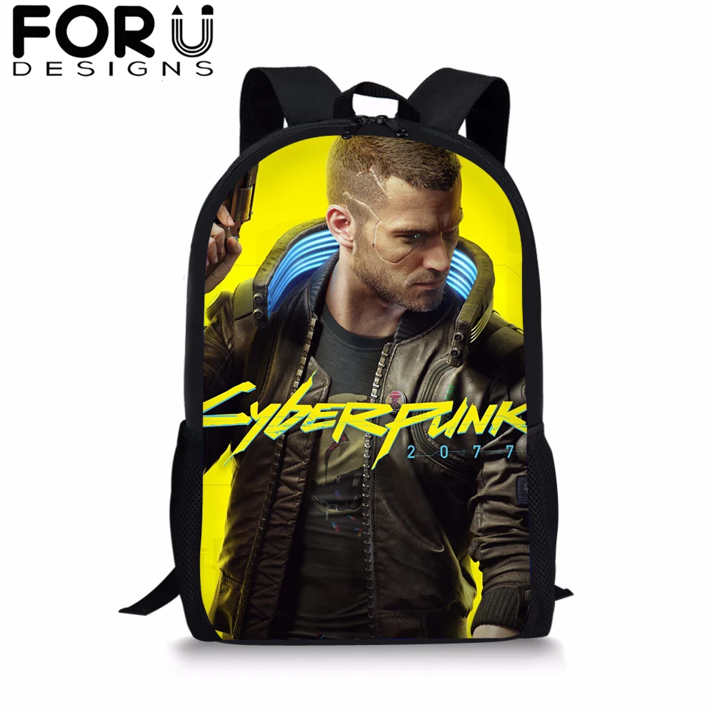 

FORUDESIGNS Cyberpunk 2077 Backpack for Teens Students Back To School Bags Kids Child Bookbag Daily Notebook Backpack Mochila