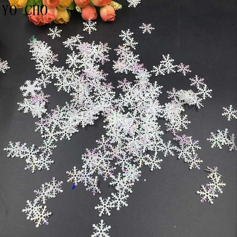 300Pcs/Lot Snowflake Window Sticker Wedding Chrismas Decoration Craft DIY Ornament Winter Home Garden Decor Xmas Tree Decoration