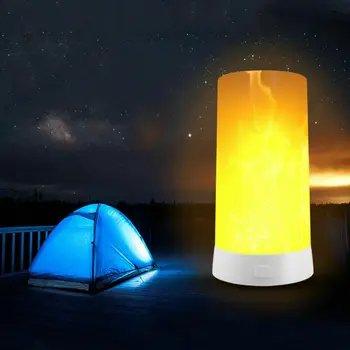 

1 Pc LED Simulation Flame Light Waterproof Magnet Table Lamp for Patio Courtyard