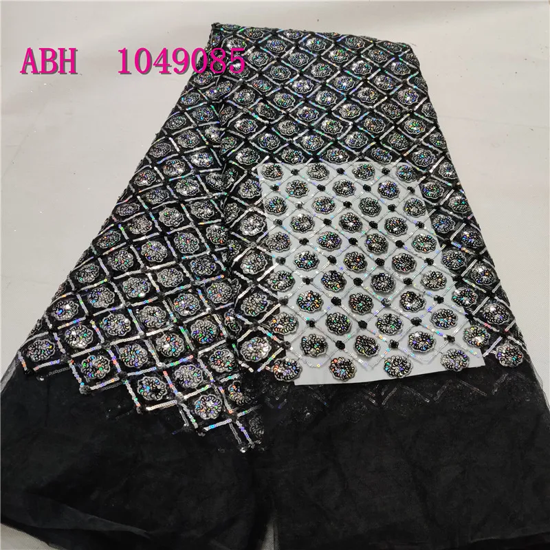 

African Lace Fabric Embroidered 3d Sequins Nigerian Mesh Lace for Wedding High Quality French Tulle Lace Fabric with Sequins