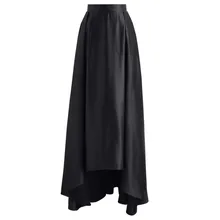 Saia Longa, черные, высокие, низкие, мягкие Сатиновые юбки для женщин, вечерние, на молнии, длинные женские юбки на молнии, на заказ, нижняя часть