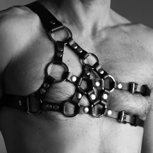 Мужской сексуальный пояс из искусственной кожи для БДСМ, пояс для связывания, эротическое нижнее белье с заклепками, жилет для геев на груди, пояс для игры в игры для взрослых, мужские ремни на лямках