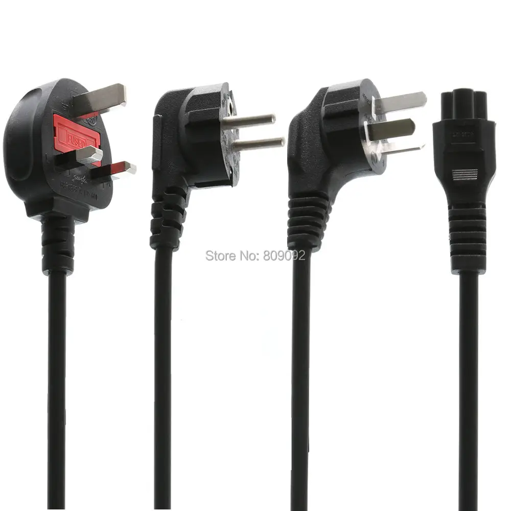 Universal UK/AU/EU Plug C5 to 3-Pin Power Charger Cable