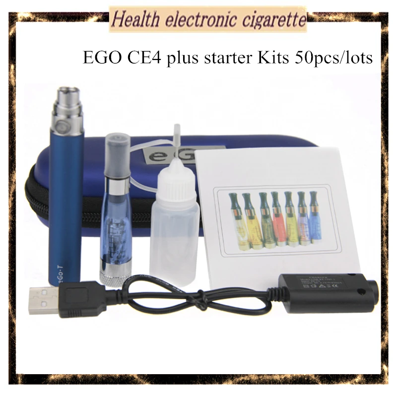 50pcs/lots eGo CE4 plus electronic cigarette smoking eGo T Battery with CE4+ Atomizer vaporizer e-cigarette ego starter kit