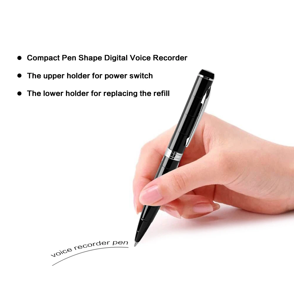 Lgsixe Voice Recorder Pen 8GB 192Kbps Digital Audio Voice Recorder with One Button Recording and Metal Casing Black Lgsixe Voice Recorder Pen 8GB 192Kbps Digital Audio Voice Recorder with One Button Recording and Metal Casing Black