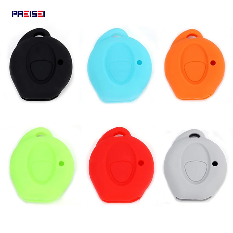 PREISEI-cubiertas para llave de coche, funda protectora de silicona para llave remota, en naranja, negro, rojo, azul, verde, gris, para Peugeot 206