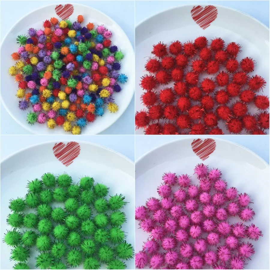 

20g(160pcs) 15mm Multi Color Pompom Fur Craft DIY Soft Pom Poms For Child/Party/Christmas Decoration/Sewing On Cloth Accessories